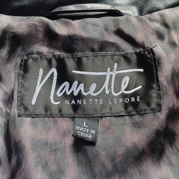 Nanette Lepore Black Puff Jacket size Large - Picture 6 of 7